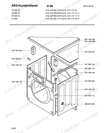 Взрыв-схема стиральной машины Blomberg TD800 TC - Схема узла Housing 001