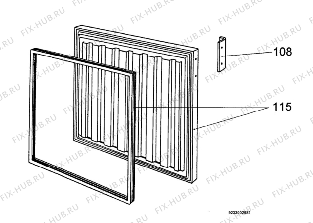 Взрыв-схема холодильника Electrolux FV643C - Схема узла Door 003