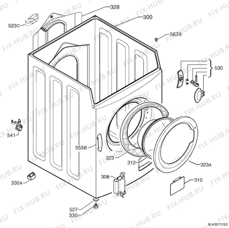 Взрыв-схема стиральной машины Kelvinator KF524 - Схема узла Housing 001