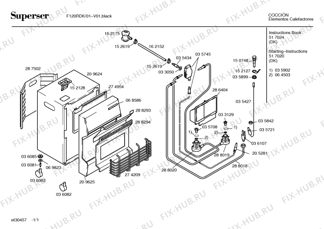 Схема №1 F120RDK F120R с изображением Горелка для ветродува Bosch 00286404