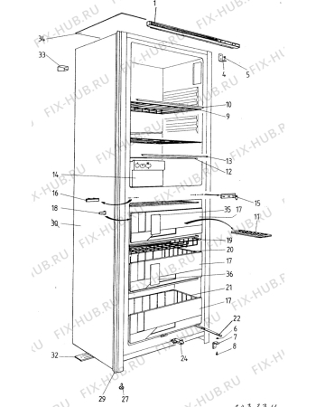 Взрыв-схема холодильника Elektro Helios FK3040 - Схема узла C10 Cabinet