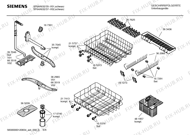 Схема №6 SRV43A23 с изображением Краткая инструкция для посудомойки Siemens 00691484