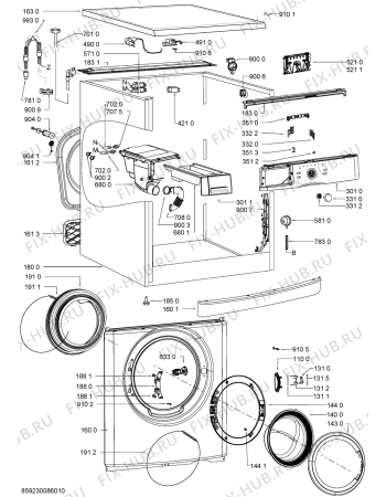Схема №2 AWO/C M7100 с изображением Декоративная панель для стиральной машины Whirlpool 481010514858