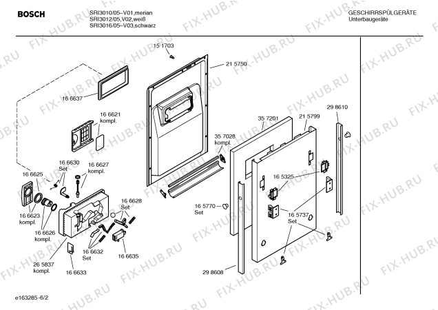 Взрыв-схема посудомоечной машины Bosch SRI3012 - Схема узла 02