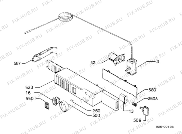 Взрыв-схема холодильника Juno KVI6046 - Схема узла Thermostat