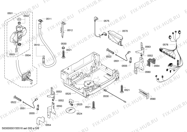 Взрыв-схема посудомоечной машины Neff S41M85W5DE Excellent, Made in Germany - Схема узла 05