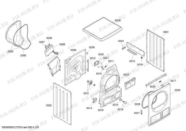 Взрыв-схема сушильной машины Bosch WTE86303PL Maxx 7 sensitive - Схема узла 02