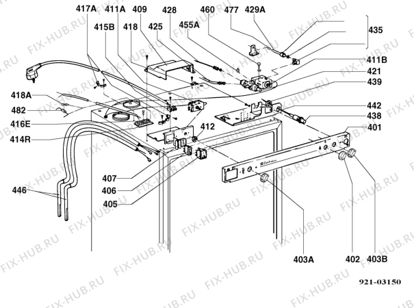 Взрыв-схема холодильника Electrolux RM4270L - Схема узла Armature/fitting