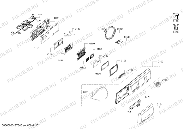 Схема №4 WD14D366HK с изображением Рамка для стиралки Siemens 00755156