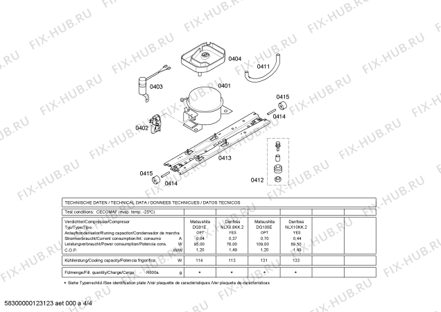 Схема холодильника Bosch KGN84E90 Extraklasse - Схема узла 04 Взрыв-схема холодильника Bosch KGN84E90 Extraklasse - Схема узла 04