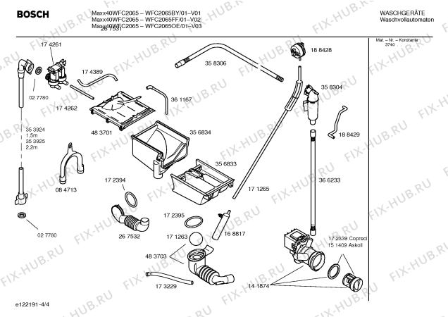 Схема №3 WFC2065FF Maxx 40 WFC2065 с изображением Инструкция по установке и эксплуатации для стиралки Bosch 00582513