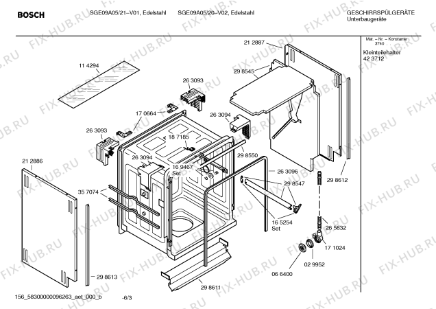 Схема №4 SGS09A15 Logixx с изображением Инструкция по эксплуатации для электропосудомоечной машины Bosch 00587980