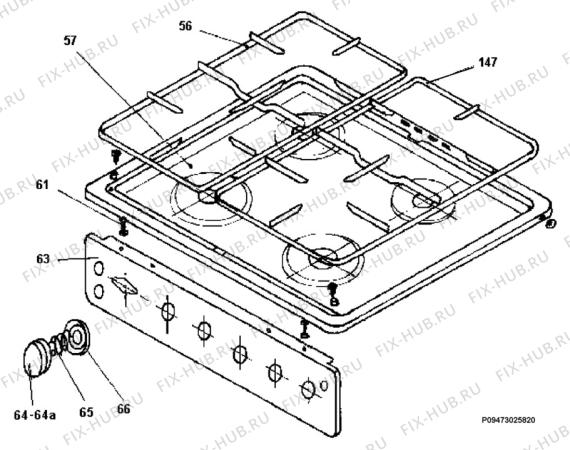 Взрыв-схема плиты (духовки) Zanussi ZC542TB - Схема узла Section 4