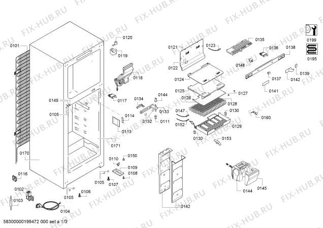 Схема №2 KDN46VI25U KDN с изображением Силовой модуль для холодильника Bosch 12009991