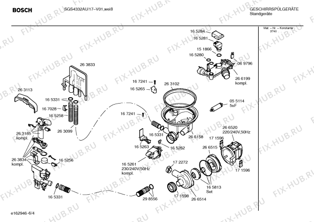 Взрыв-схема посудомоечной машины Bosch SGS4332AU - Схема узла 04