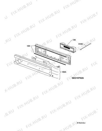 Взрыв-схема плиты (духовки) Electrolux EBSL6SP - Схема узла Command panel 037