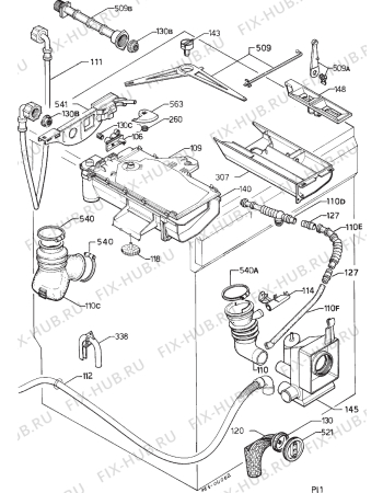 Взрыв-схема стиральной машины Zanussi FJ1295 - Схема узла Hydraulic System 272