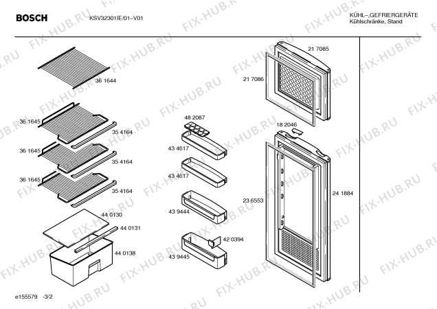Взрыв-схема холодильника Bosch KSV32301IE - Схема узла 02