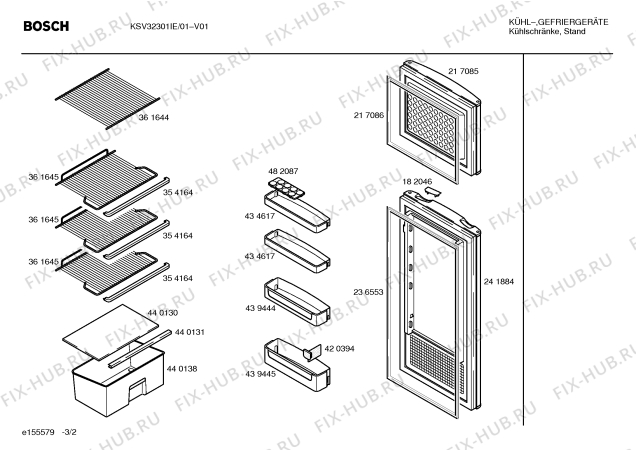 Схема №2 KSV32301IE с изображением Инструкция по эксплуатации для холодильника Bosch 00591380