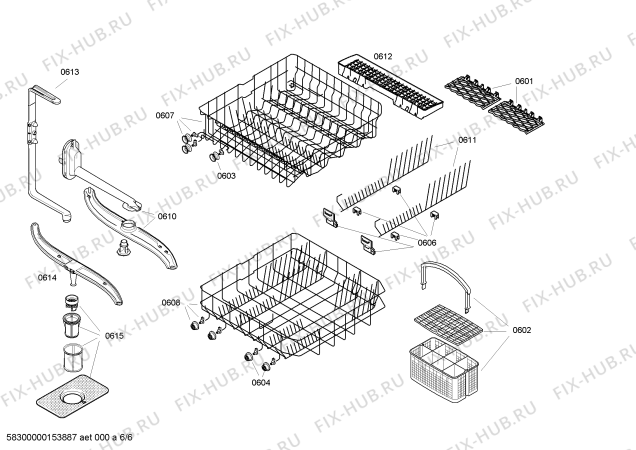 Схема №6 3VS300BP с изображением Панель управления для посудомойки Bosch 00700063