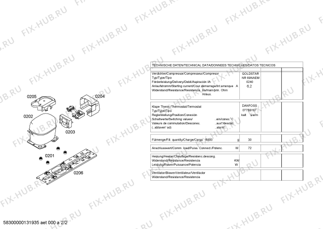 Взрыв-схема холодильника Bosch KTL14V22 - Схема узла 02