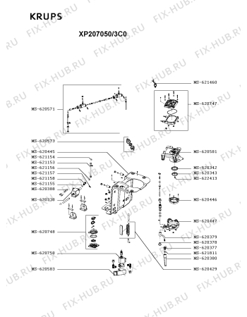 Схема №4 XP207050/3C0 с изображением Плата управления для электрокофемашины Krups MS-620749