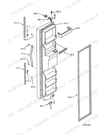 Схема №10 ARZ 730/W с изображением Уплотнитель (прокладка) для холодильной камеры Whirlpool 481246688627