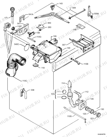 Взрыв-схема стиральной машины Zanussi Electrolux F750 - Схема узла Hydraulic System 272