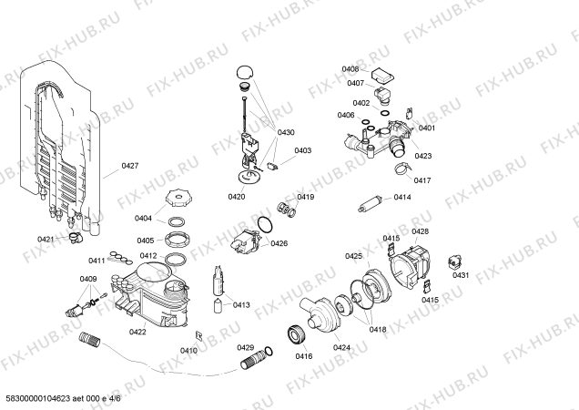 Схема №4 SGI53A52EU с изображением Инструкция по эксплуатации для посудомойки Bosch 00586897