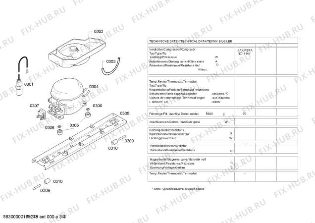 Взрыв-схема холодильника Profilo BD3157W2NN - Схема узла 03