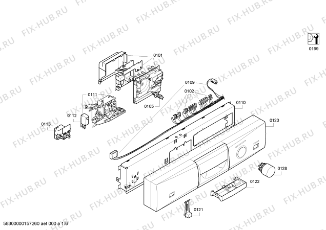Схема №4 BM3003 с изображением Панель управления для посудомоечной машины Bosch 00701424