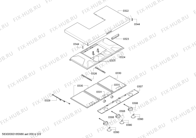 Взрыв-схема вытяжки Bosch DWB097A52 Bosch - Схема узла 03