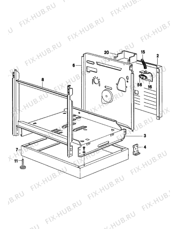 Взрыв-схема плиты (духовки) Electrolux VM691W1 - Схема узла Internal panels