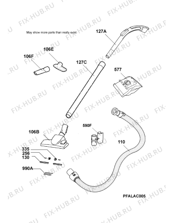 Взрыв-схема пылесоса Volta U6416 - Схема узла Accessories