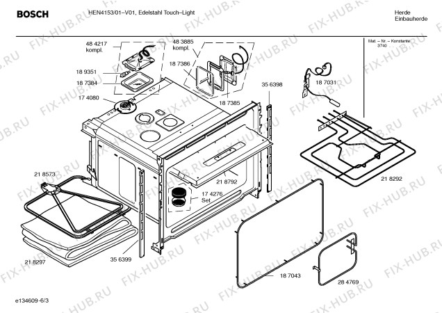 Взрыв-схема плиты (духовки) Bosch HEN4153 - Схема узла 03