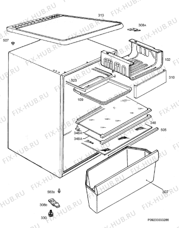 Взрыв-схема холодильника Rex Electrolux RRT1600BOW - Схема узла Housing 001