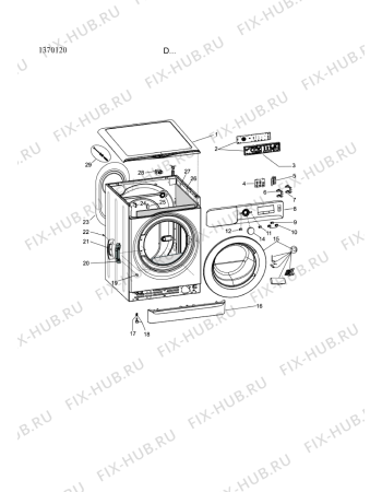 Схема №3 WWDE 8612 с изображением Клавиша для стиралки Whirlpool 482000090409