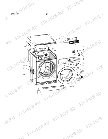 Схема №3 WATK Prime 8614 с изображением Клавиша для стиральной машины Whirlpool 482000090340