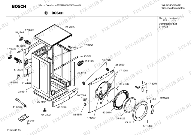 Схема №4 WFR2050FG Maxx comfort WFR2050 electronic с изображением Инструкция по установке и эксплуатации для стиралки Bosch 00584649
