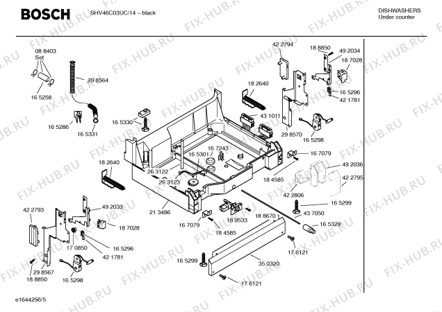 Взрыв-схема посудомоечной машины Bosch SHV46C03UC - Схема узла 05