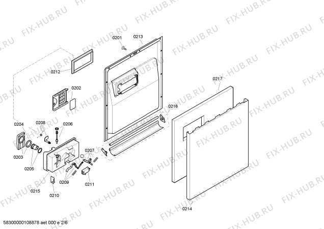 Взрыв-схема посудомоечной машины Bosch SGS45E02EX - Схема узла 02