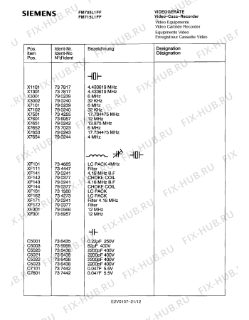 Схема №13 FM705L1FF с изображением Инструкция по эксплуатации для видеотехники Siemens 00530858