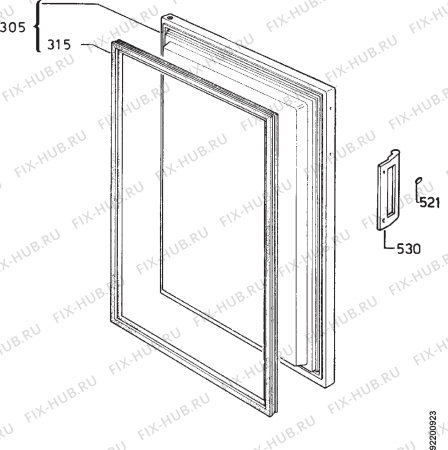 Взрыв-схема холодильника Faure FCV125W - Схема узла Door 003