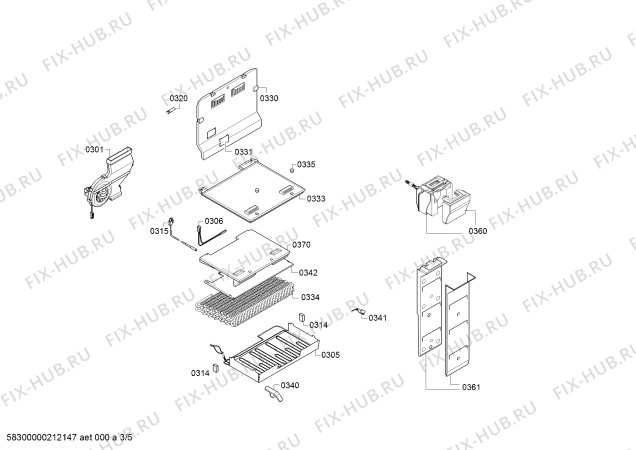 Взрыв-схема холодильника Bosch KDD56XI30I, Bosch - Схема узла 03