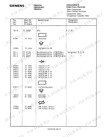 Схема №13 FM632Q4 с изображением Пульт дистанционного управления для видеоаппаратуры Siemens 00756723