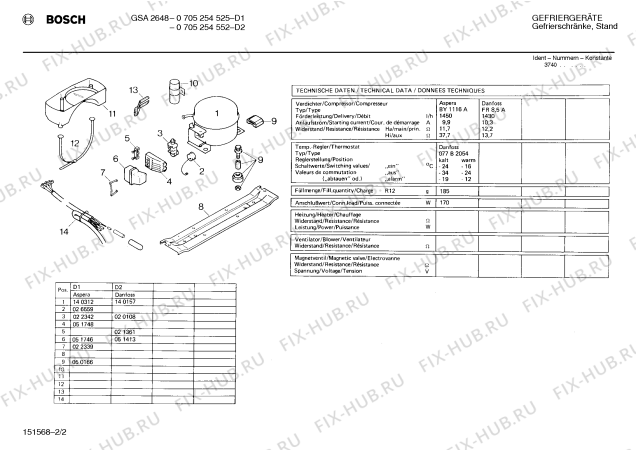 Схема №2 0705254552 GSA2648 с изображением Дверь для холодильной камеры Bosch 00230756