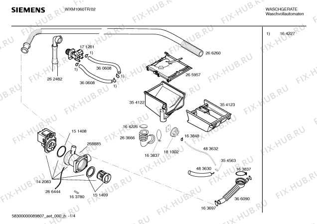 Схема №3 WFG1660TR Harmony 1660 с изображением Бак для стиральной машины Siemens 00238306