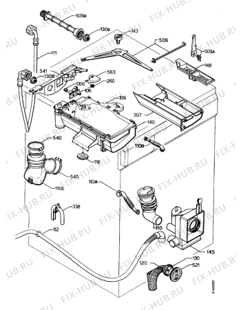 Взрыв-схема стиральной машины Zanussi FLS1022CH - Схема узла Water equipment