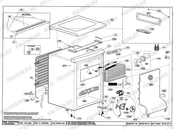 Схема №3 FNE1072 (7251040514) с изображением Испаритель для холодильника Beko 4361270600