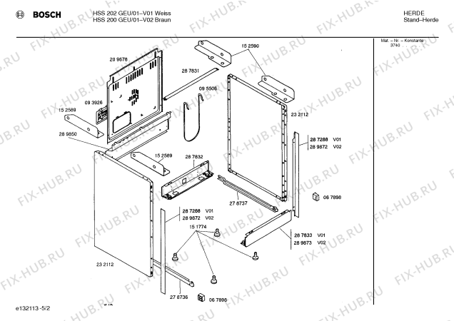 Схема №5 HSS202GSF с изображением Стеклокерамика для духового шкафа Bosch 00232981